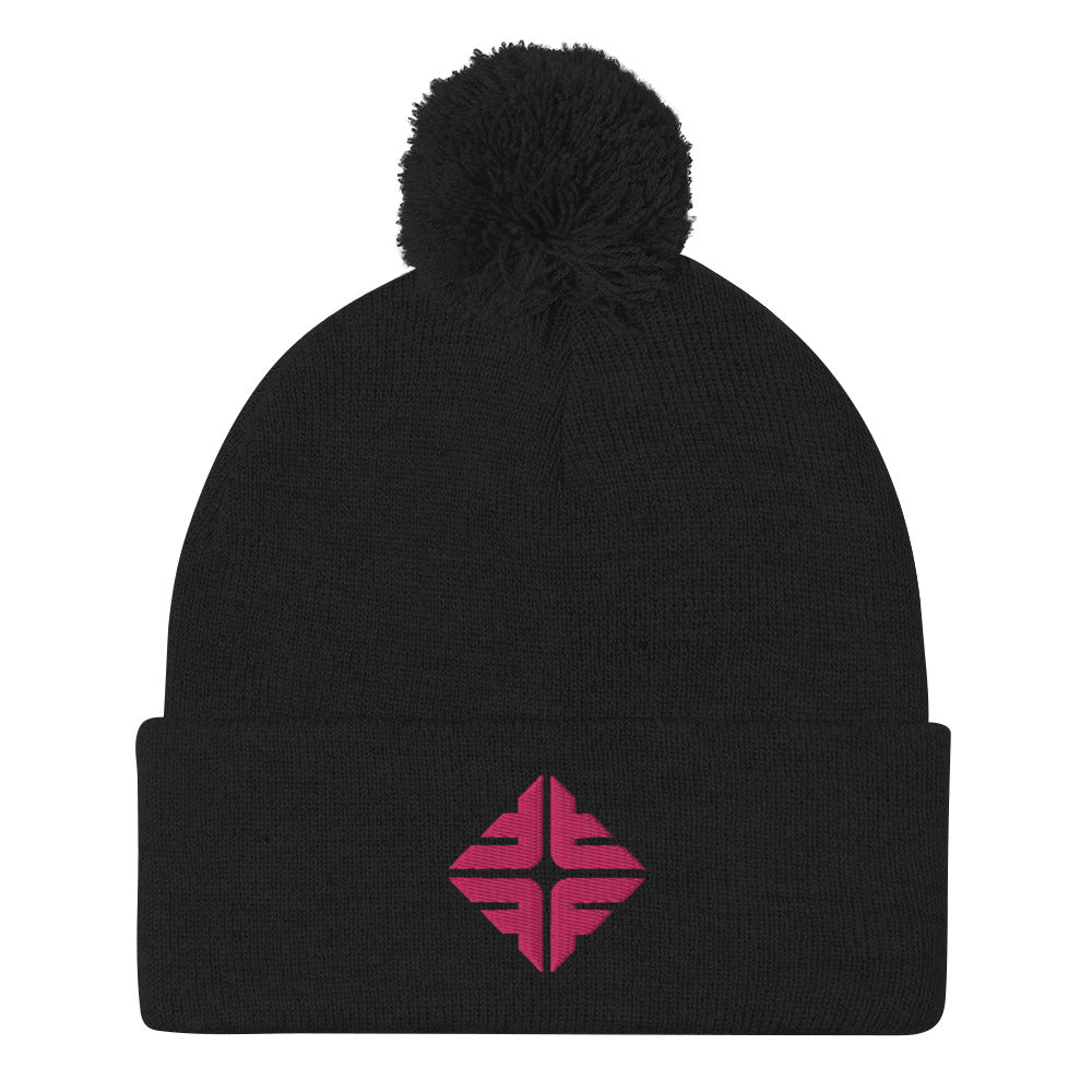 Pink logo Pom-Pom Beanie