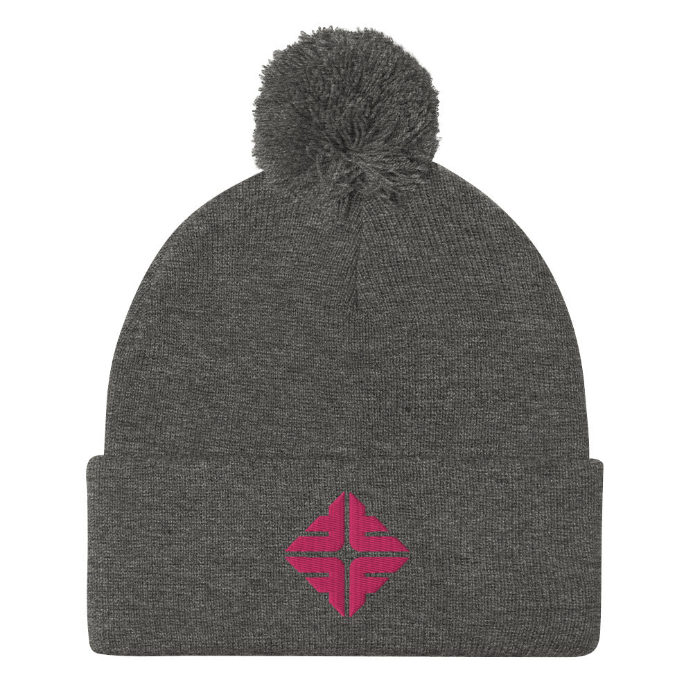 Pink logo Pom-Pom Beanie