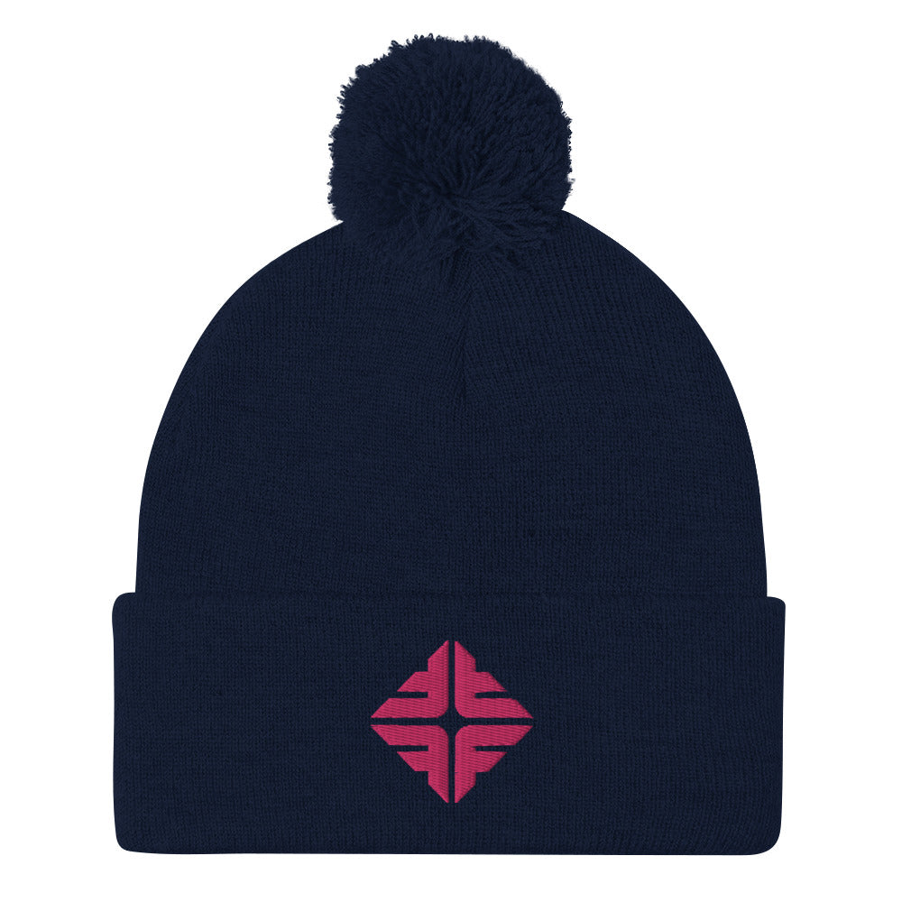 Pink logo Pom-Pom Beanie