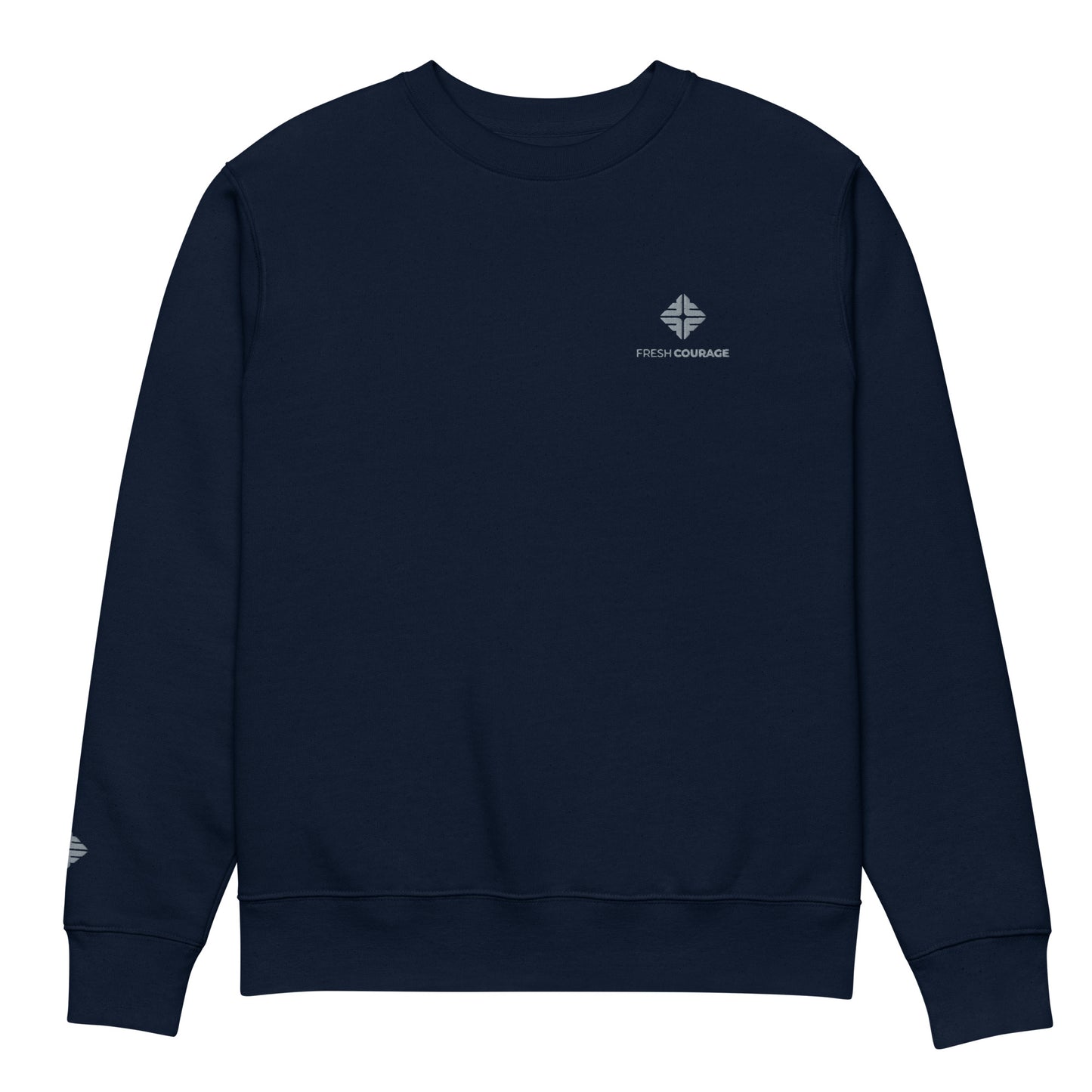 Gray Embroidered Unisex eco sweatshirt